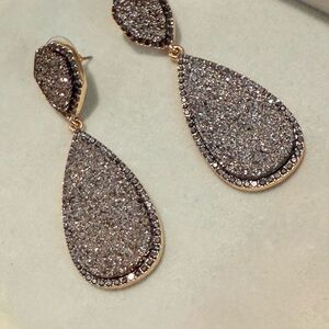 BaubleBar Silver Crystal Pavé Earrings